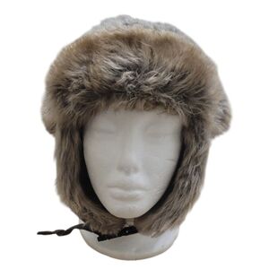 Unisex Green Trapper Hat Faux Fur Buckle Closure